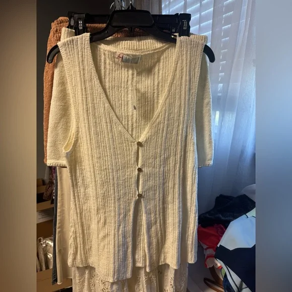 FREE PEOPLE Rhea Sweater Skirt Set - Coconut Milk Size Medium NWOT Retail $78 - Picture 4 of 8